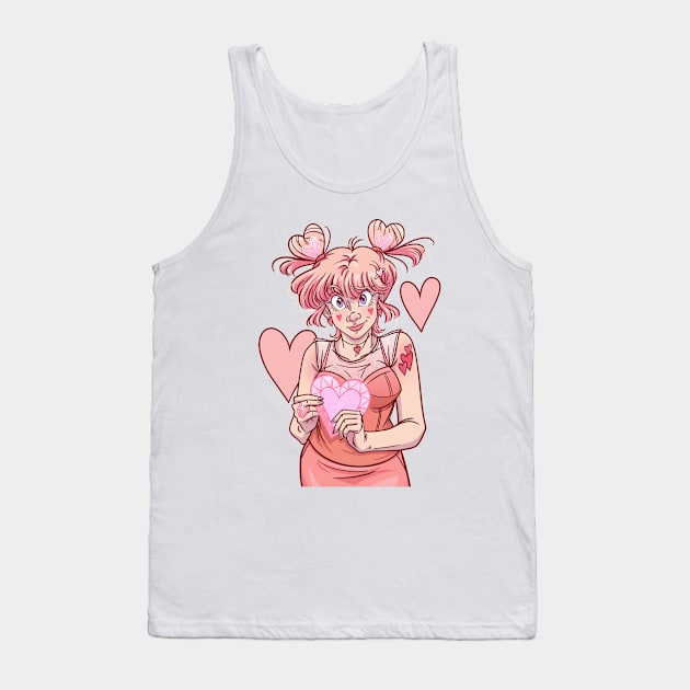 Heart Crystal Odango Pink Version Tank Top by Fizzy Vee